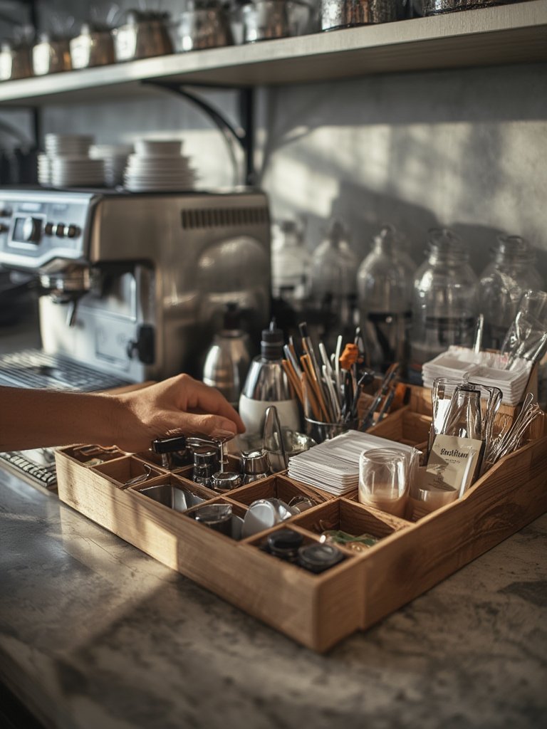 coffee organizer in action