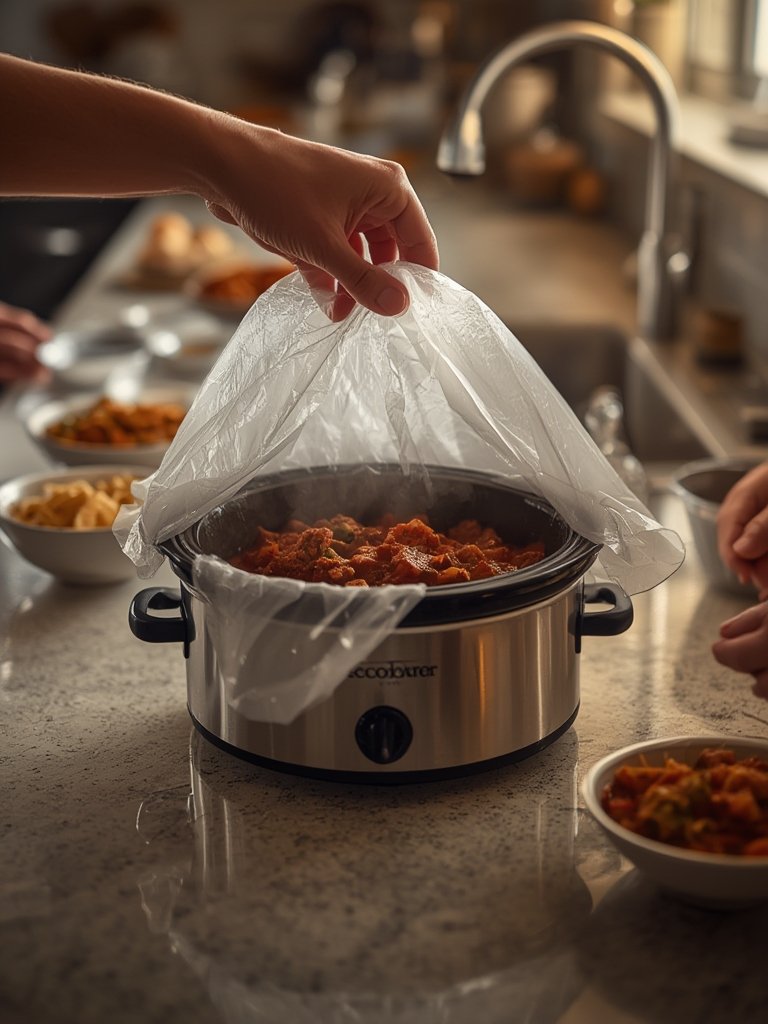 Slow cooker in action